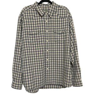Eddie Bauer Authentic Outdoor Outfitter Button Brown Plaid Shirt Men's Size XXL